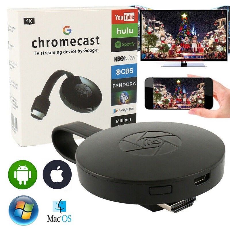 Chromecast TV Streaming device by google Wireless Miracast Google HDMI H.265 Simple Connection