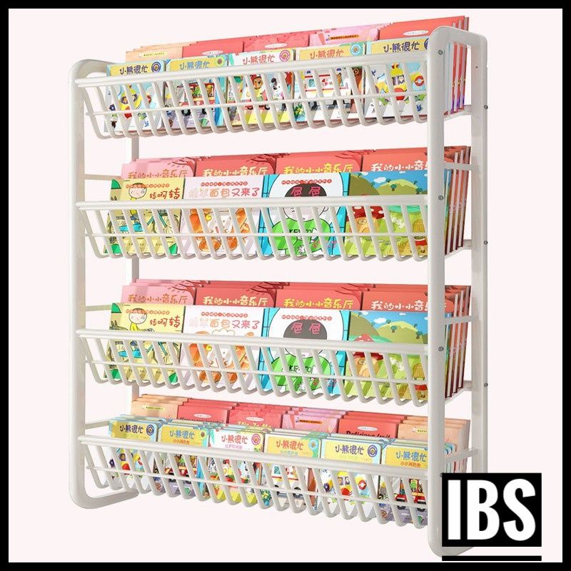 IBS Multifunctional Storage Rack Book Rak Buku Pasang Dekat Dinding Rak Majalah Rak Serbaguna