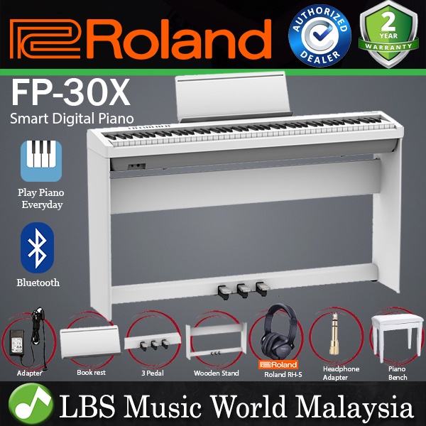 Roland FP30X 88 Key Digital Piano Complete Package with Wooden Stand
