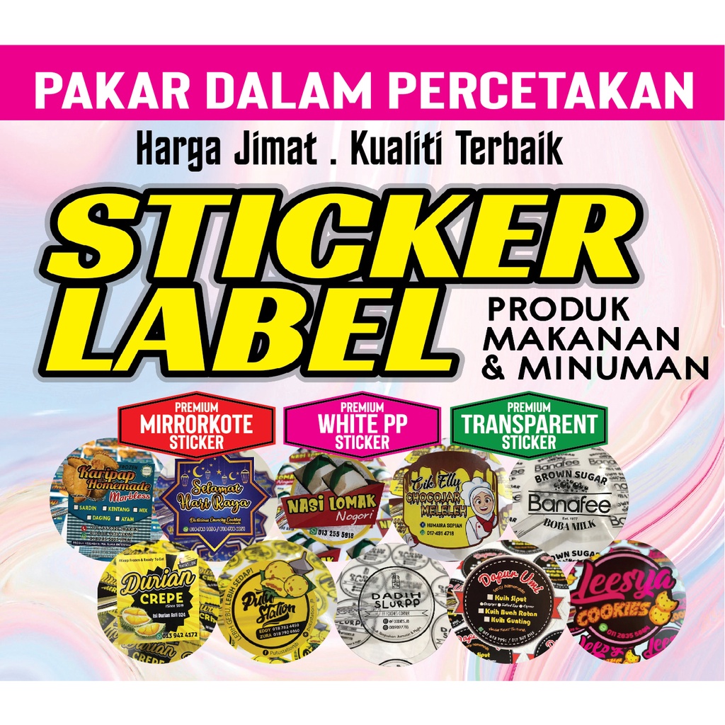 Sticker Label Produk Murah Dan Pantas Kalis Air Shopee Malaysia 5470