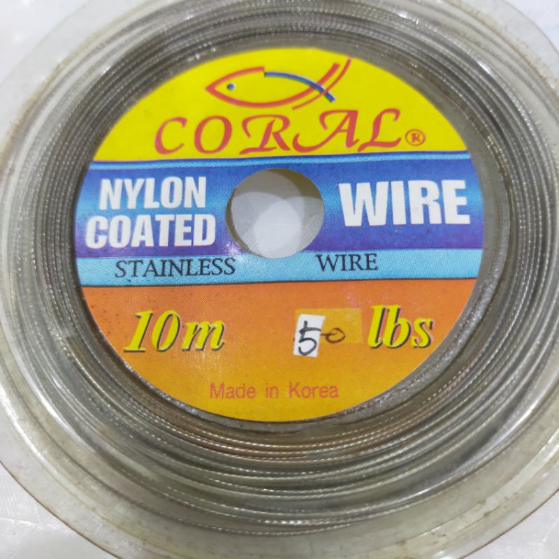 coral-nylon-coated-wire-with-sleeves-50lbs-made-in-korea-shopee-malaysia