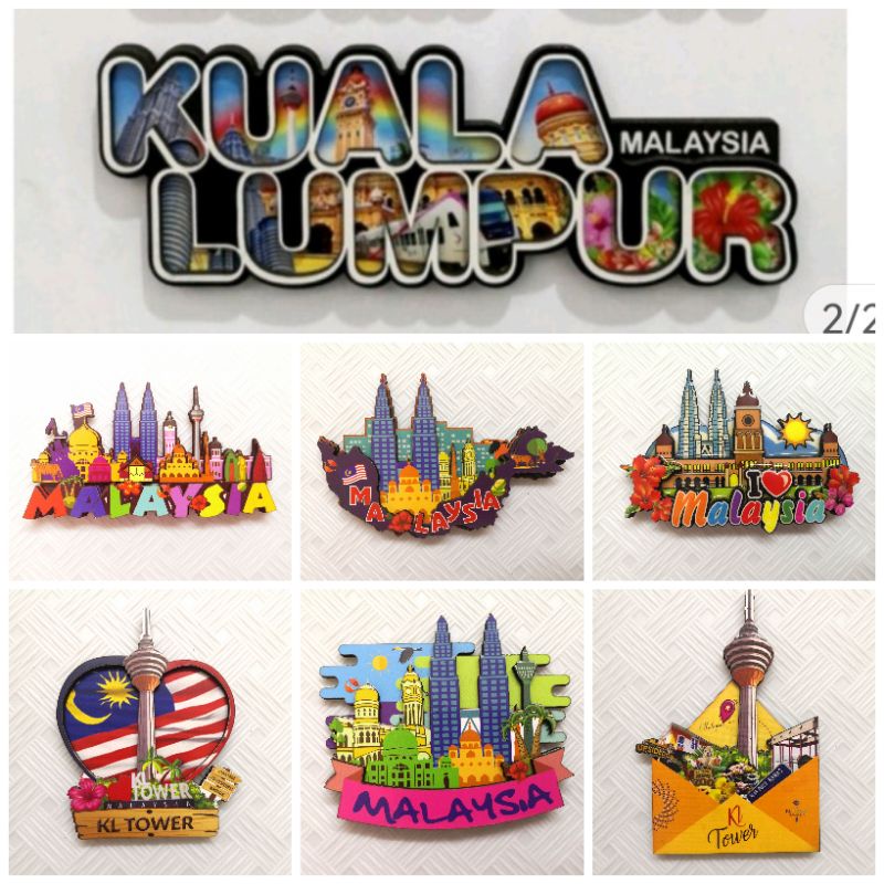 [BB6] Wooden Penang, Kuala Lumpur, PUTRAJAYA | KLCC | Twin Tower | Persekutuan Malaysia | Malaysia Fridge Magnet