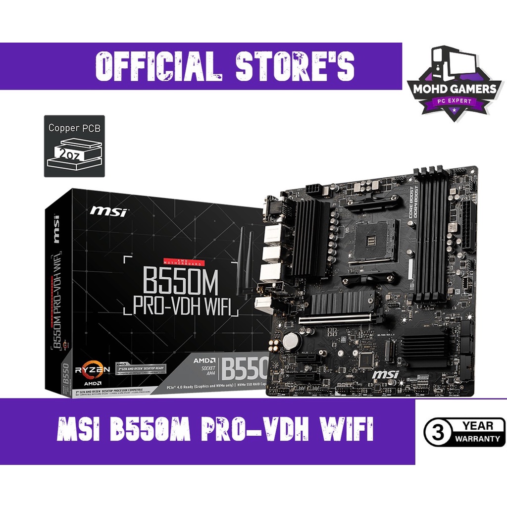 MSI B550M PRO-VDH WIFI Micro ATX AM4 Motherboard | Shopee Malaysia