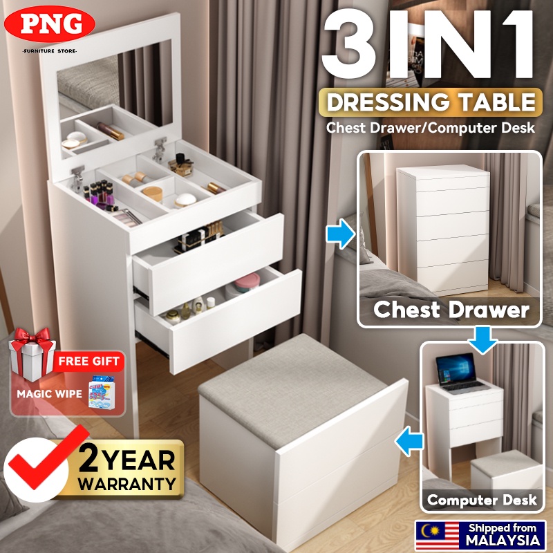 4 Layer Chest Drawer Storage Solid Wood Drawer baju almari drawer