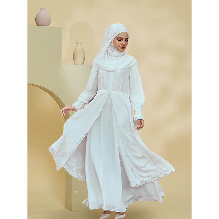 LA sulam jubah hitam abaya nikah jubah dress muslimah nidha muslimah