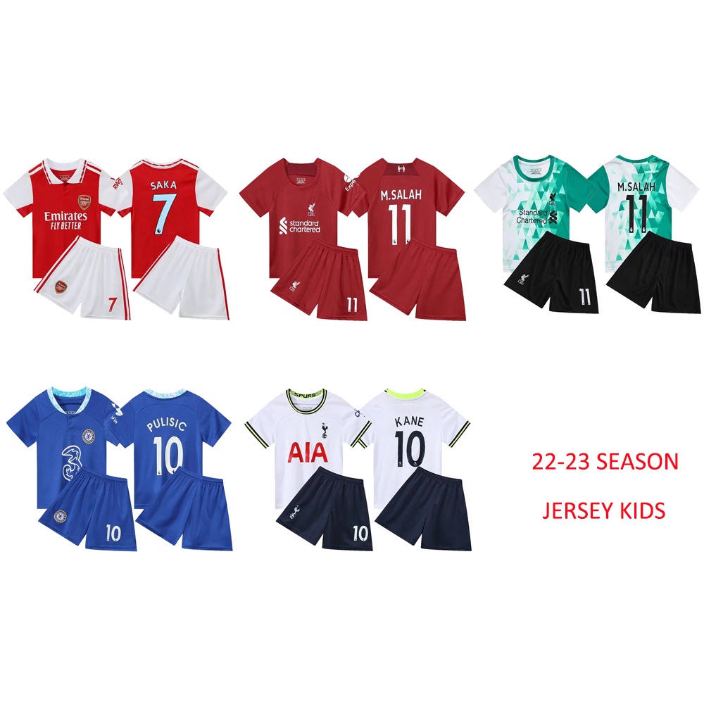 2223 Season Football Jersey for Kids Saka Salah Jersey Children Soccer