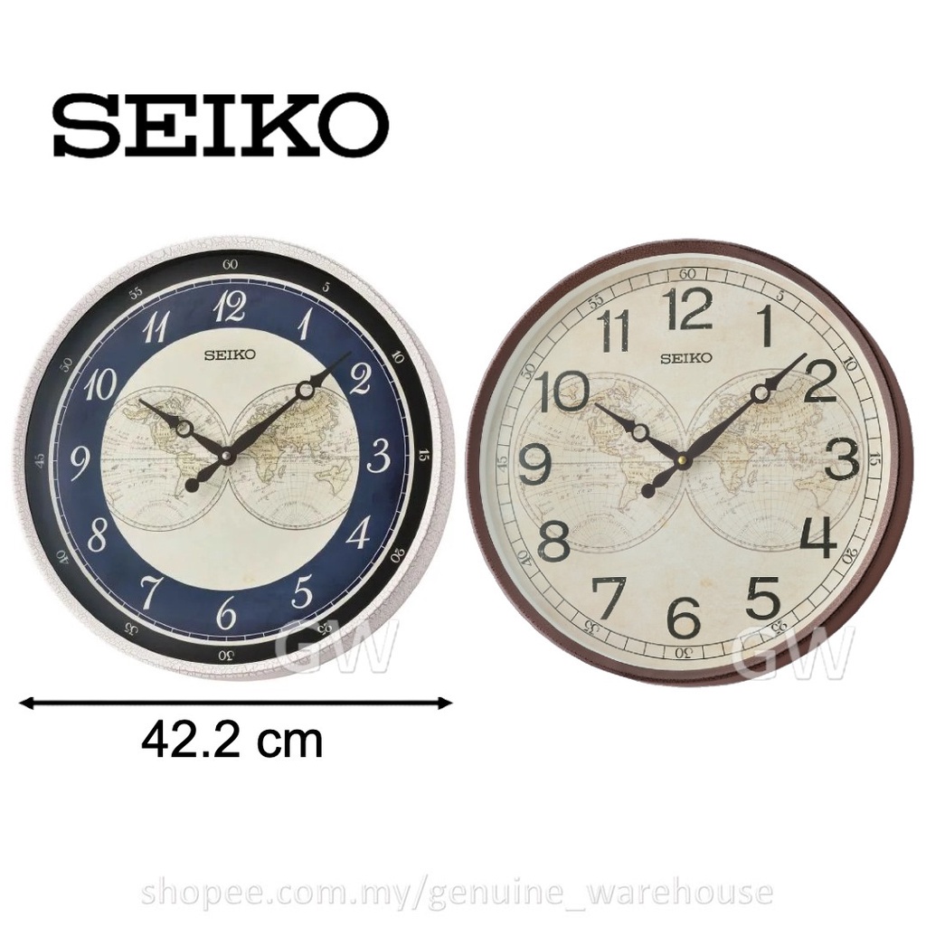 100% ORIGINAL SEIKO World Map Analogue Wall Clock QXA803 (QXA803A ...