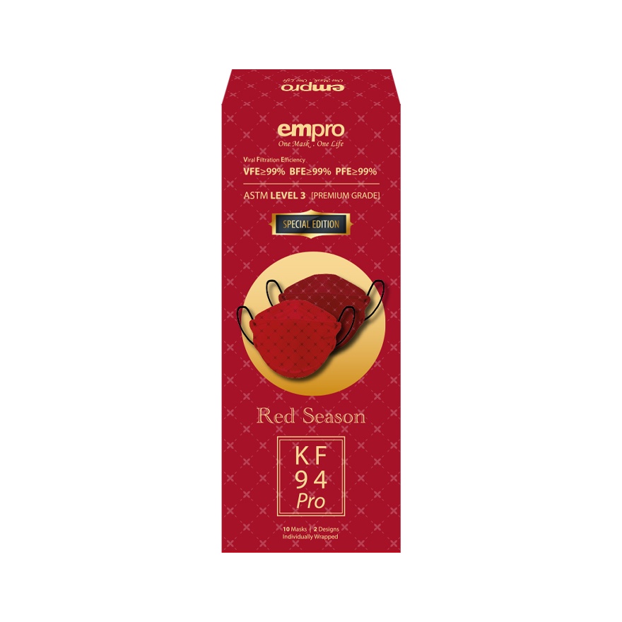 EMPRO KF94 ProRed Season Premium Grade Face Mask 10s Shopee Malaysia