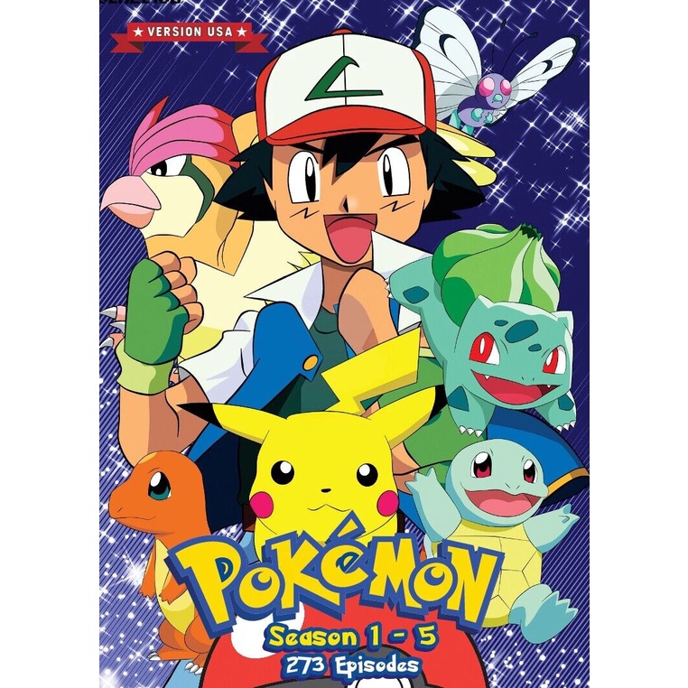 Anime DVD Pokemon Complete Series Season 1-5 Vol.1-273 End (Only ...