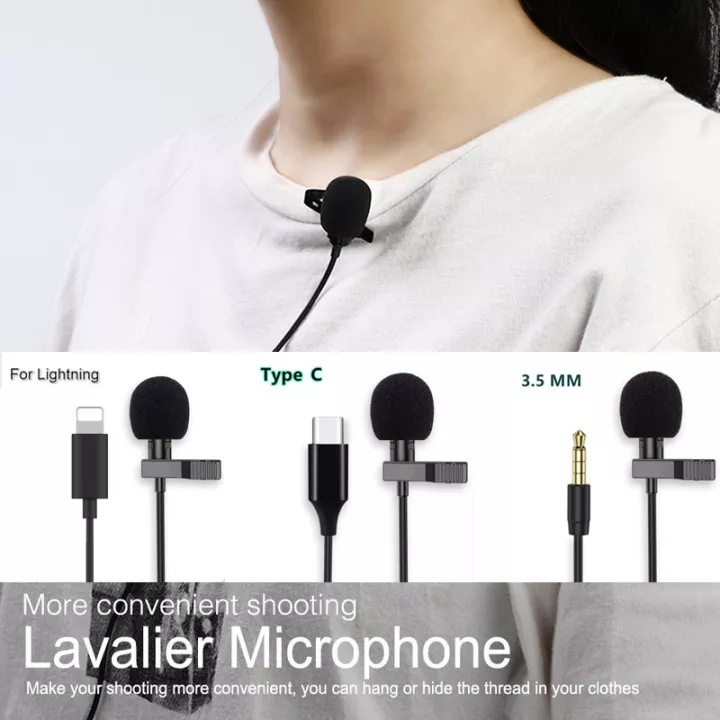 Universal Mini Microphone for iPhone Lightning Type C 3.5mm Microfone