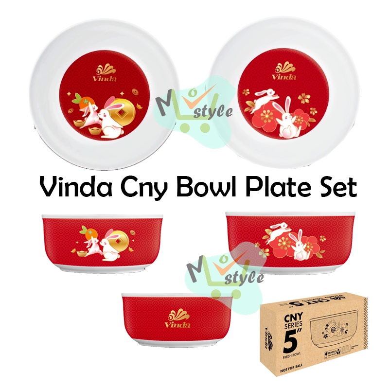 Vinda CNY Bowl 5 inches / Plate Set 8 inches Plate Porcelain Bowl Plate