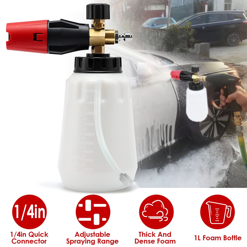 1/4in Snow Foam Washer Car Wash Soap Lance Cannon Spray Pressure Jet