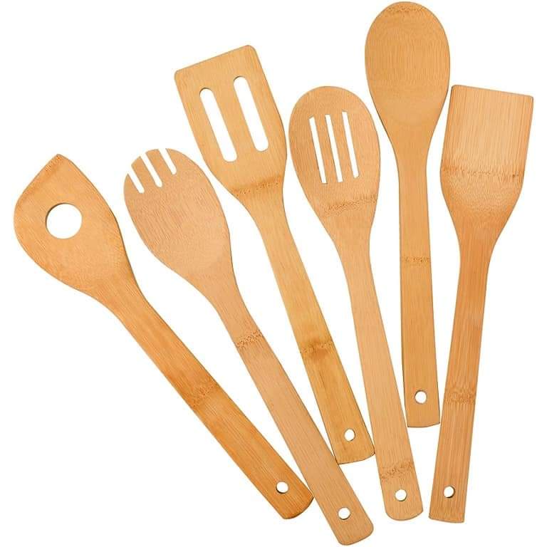 New 8 in 1 Eco Friendly-Bamboo Kitchen Utensil Set Tool Kitchenware (Bamboo Utensil Holder Included)