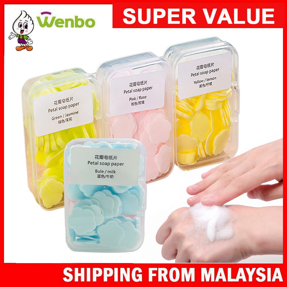 Wenbo Travel Disposable Soap Box Flower Hand Soap Paper Portable Hand