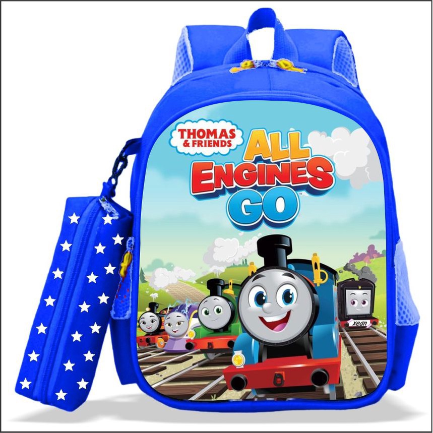 Thomas and FRIENDS Character Kindergarten and Elementary School School Backpack PREMIUM Quality BONUS Pencil Case