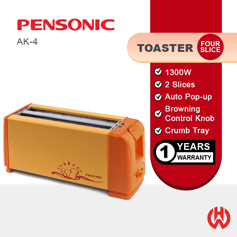 PENSONIC 1300W 4 SLICES AUTO POP UP TOASTER AK-4 | Shopee Malaysia