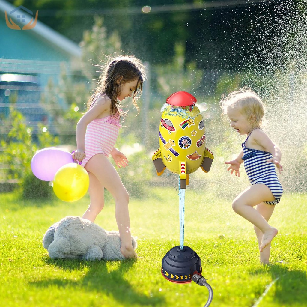Water Sprinkler Toys for Kids Rocket Shaped Sprinkler Toys Outdoor