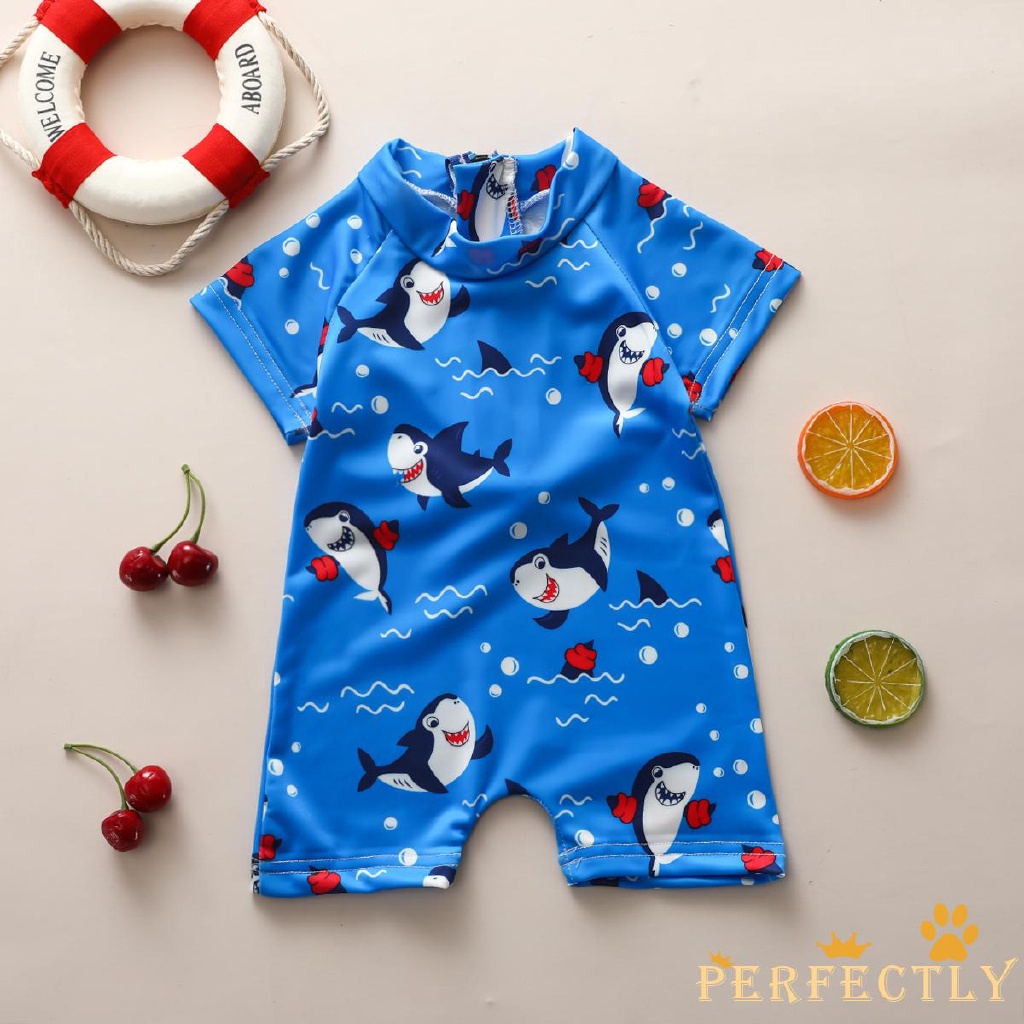 Must Purpose Baby Boy Shark Romper Swimwear Sea Animal Infant Beach Pool Summer Suit New Durable - Image 3