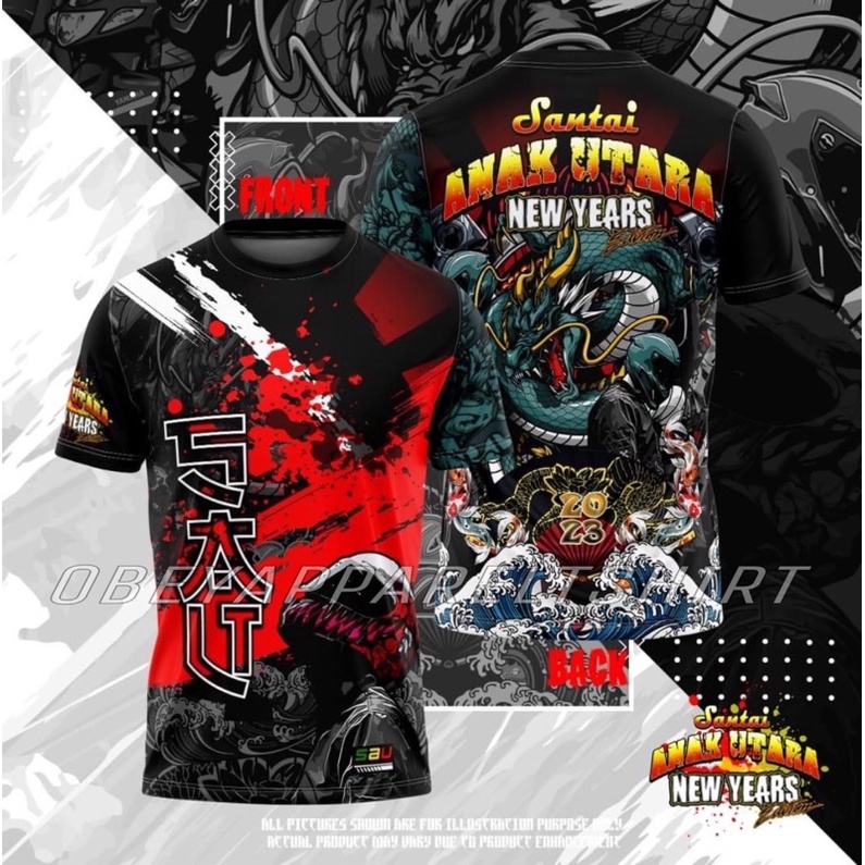 Santai Anak Utara New Year 2023 Sublimation Tshirt | Baju Sahaja sticker habis