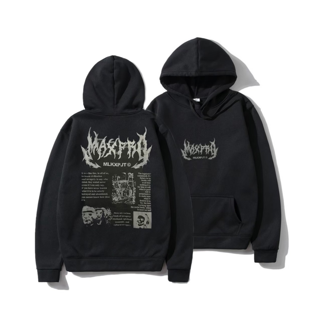 HITAM Hoodie Maxpro Men Distro Black ABILITY COMPANY Hodie Men Hodie Distro Bandung Unisex