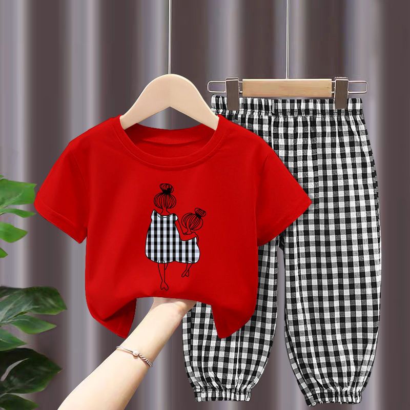 Childrens Casual Clothes Summer Baby Girls Kids Fashion Short Sleeve T-shirt + Pants 2Pcs Cotton Sets Boys Outfits