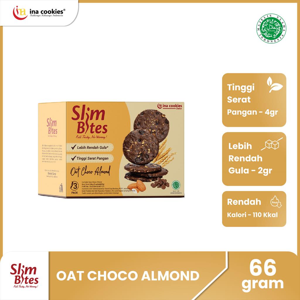 Slim Bites Oat Choco Almond Cookies 66g Diet Cake Cookies | Shopee Malaysia