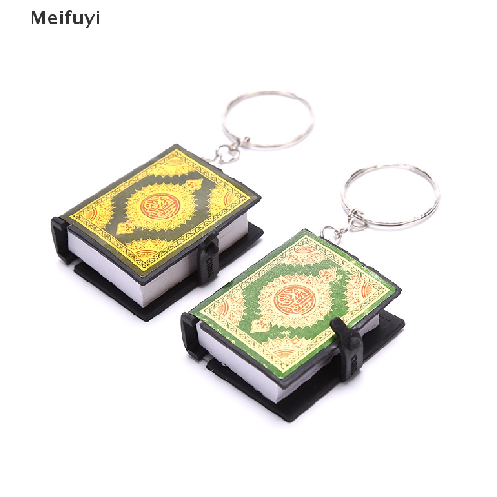 [Meifuyi] Mini Arabic Quran Islamic Keychain Allah Real Paper Can Read Pendant Keyring COD