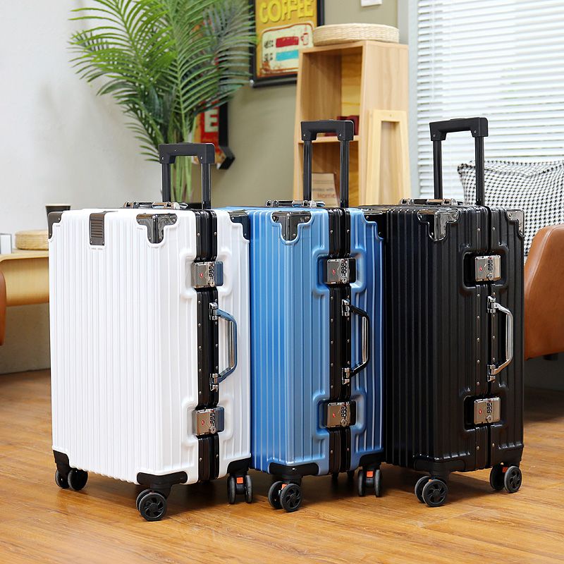 Fashion Luggage Accommodation Boarding Business Mute Thickened Aluminum Frame Student Pull Suitcase Universal Wheel