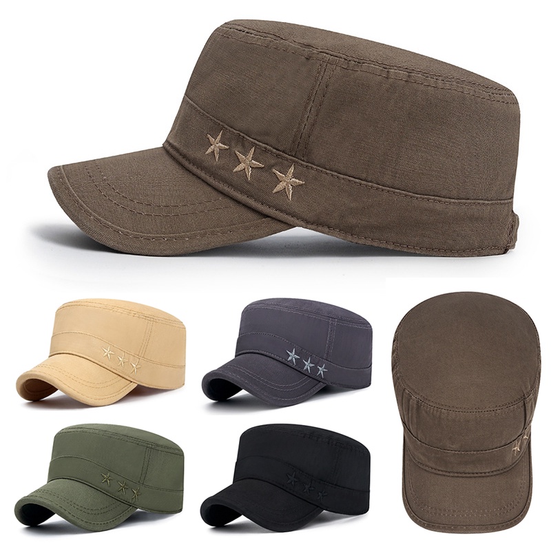 Flat Top Caps Baseball Hat Army Hats Military Cap Cadet Autumn Casual