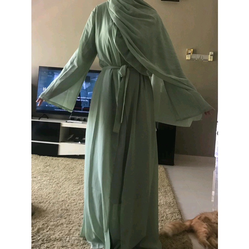 Multi Essential 3 Piece ABAYA JUBAH PLAIN DRESS | Chiffon Outher Long Cardigan Premium Have - Image 5