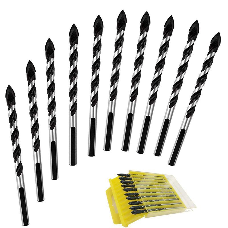 Heavy Build Multipurpose Drill Bits 10-Piece 6mm Multi-material Bit Set Drilling Tile Gla Hardware - Image 4