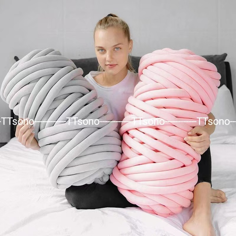 500gThick Super Bulky Chunky Yarn Hand Knitting Woven Thread Basket Blanket Carpets Giant Yarn DIY Arm Hand-knit Blanket