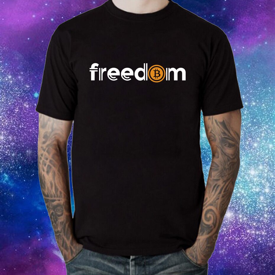 Bitcoin Freedom T Shirts Men's Novelty T-Shirt Crypto Cryptocurrency Ethereum Dogecoin Btc Blockchain Tees Short Sleeve Clothing