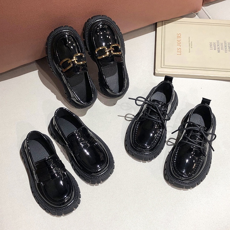 Wednesday Addams Shoes Cosplay Baby Girls Lmitation Leather Shoes 2023 New Black Cosplay Shoes Princess Dress Shoes 2-16 Years