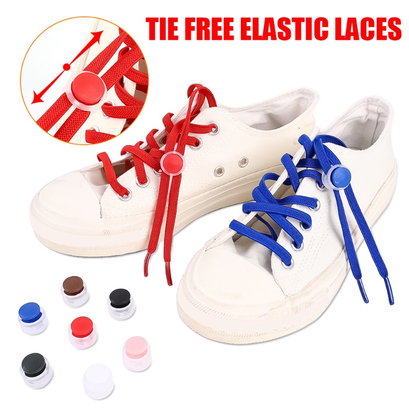 Elastic Round Locking Free Tie Shoelace Kids Adult Quick Shoe Laces