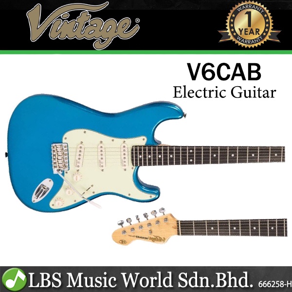 Vintage V6CAB Reissued American Alder Body SSS Pickup Electric Guitar Candy Apple Blue (V6 CAB)