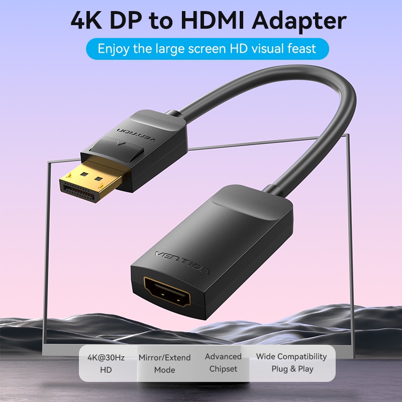 Vention Displayport To Hdmi Adapter K Male Dp To Hdmi Female Video