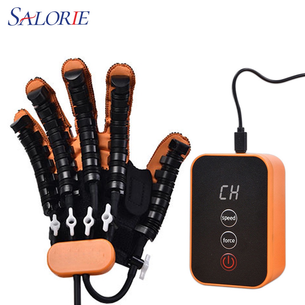 Salorie Rehabilitation Robot Gloves Mirroring Stroke Hemiplegia Hand Function Training Glove Finger Care Equipment Size M/L/XL