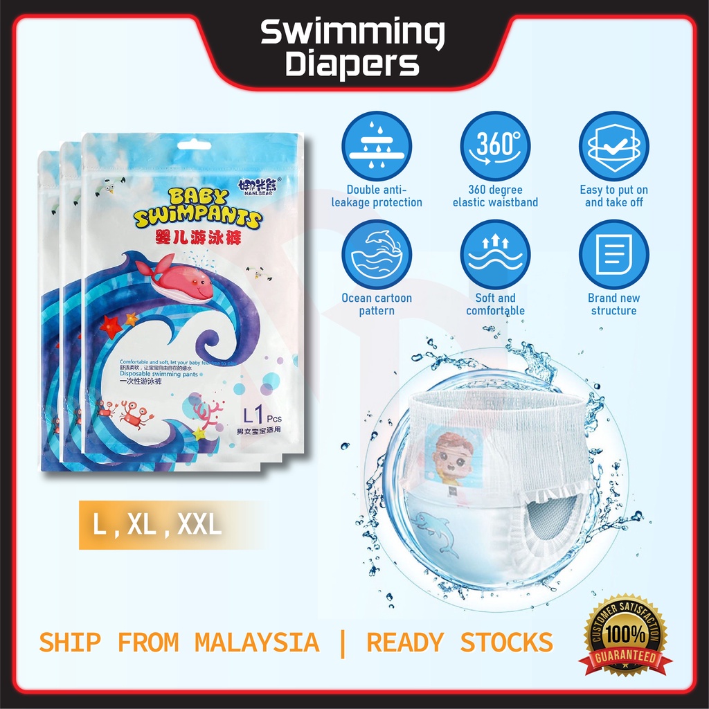 Disposable Baby Kids Swimming Diapers Pant Waterproof Leakproof Swimpants Lampin Renang Bayi