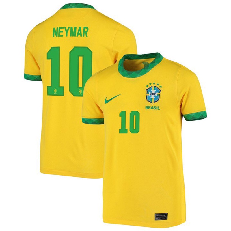 Brazil National Team 2023 Qatar World Cup Neymar #10 #11 #12 #14 Gold Home Men Jersey Summer Sport Women T-shirts Tops