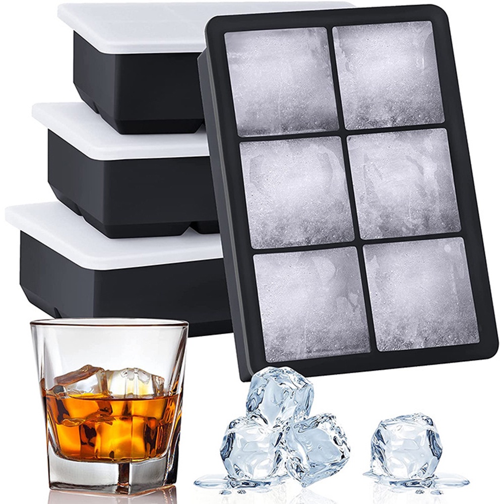 J&M Ice Cube Mold Square Ice Tray Mold Big Cubitera Food Grade Silicone Tray Mold DIY Ice Maker Ice Cube Tray