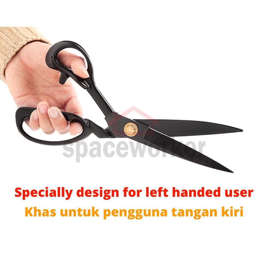 LEFT-HANDED HIGH GRADE TAILOR SCISSORS TAILOR CUTTING CLOTH GUNTING KAIN  TANGAN KIRI 10 12 12 inch