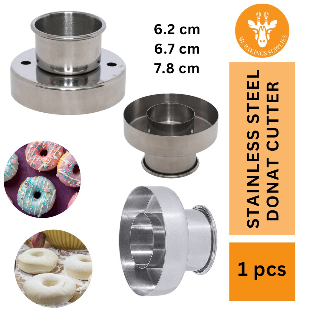 [READY STOCK] Stainless Steel Doughnut Cutter With Handle,Pastry Dough