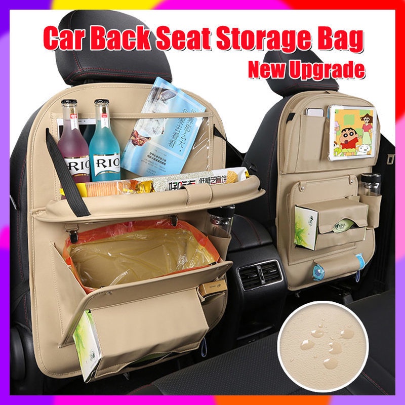 Car Back Seat Organizer Storage Bag Pu Leather Car Accessories Interior
