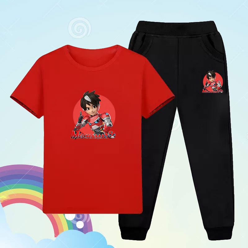 2023 Summer New Mechamato Shirt Baby Boy T-shirts Trousers Pants 2pcs Set  Clothing Cartoon Printing Short Sleeve Tops | Shopee Malaysia