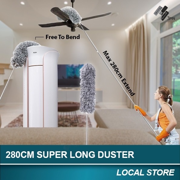 280cm Long Fan Feather Duster Cleaning Tools Brush Microfiber Cobweb