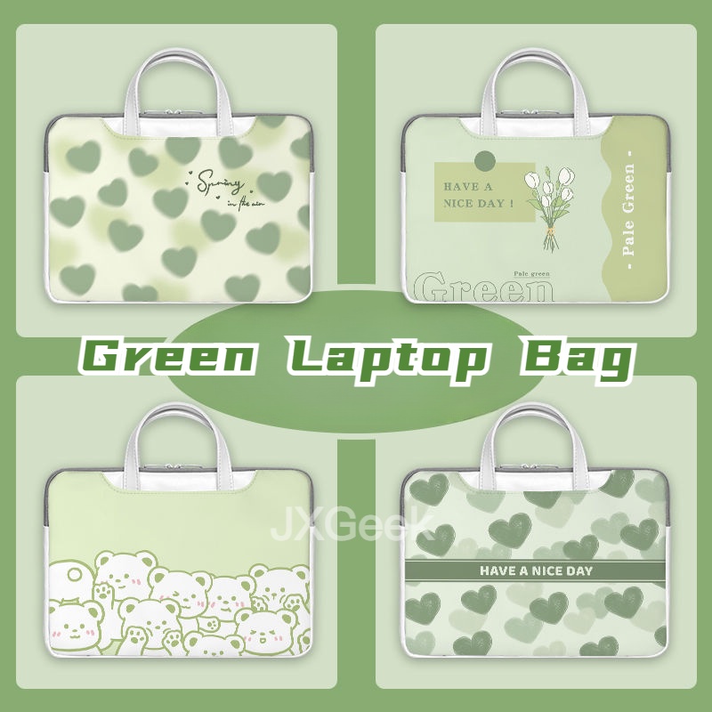 Green Laptop Bag for Women Leather Laptop Bag 14'' 15.6'' inch Cute