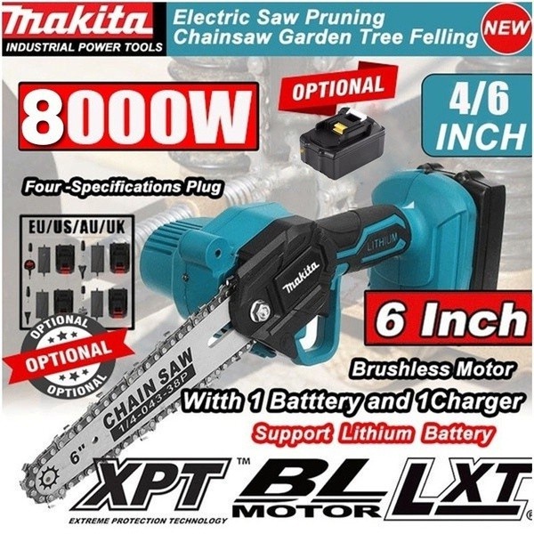 Reliable Versatile Stock New Makita Color Top Quality 4/6 Inch 8000W Brushless Electric Garden Repair Tree Trimmers W... - Image 3