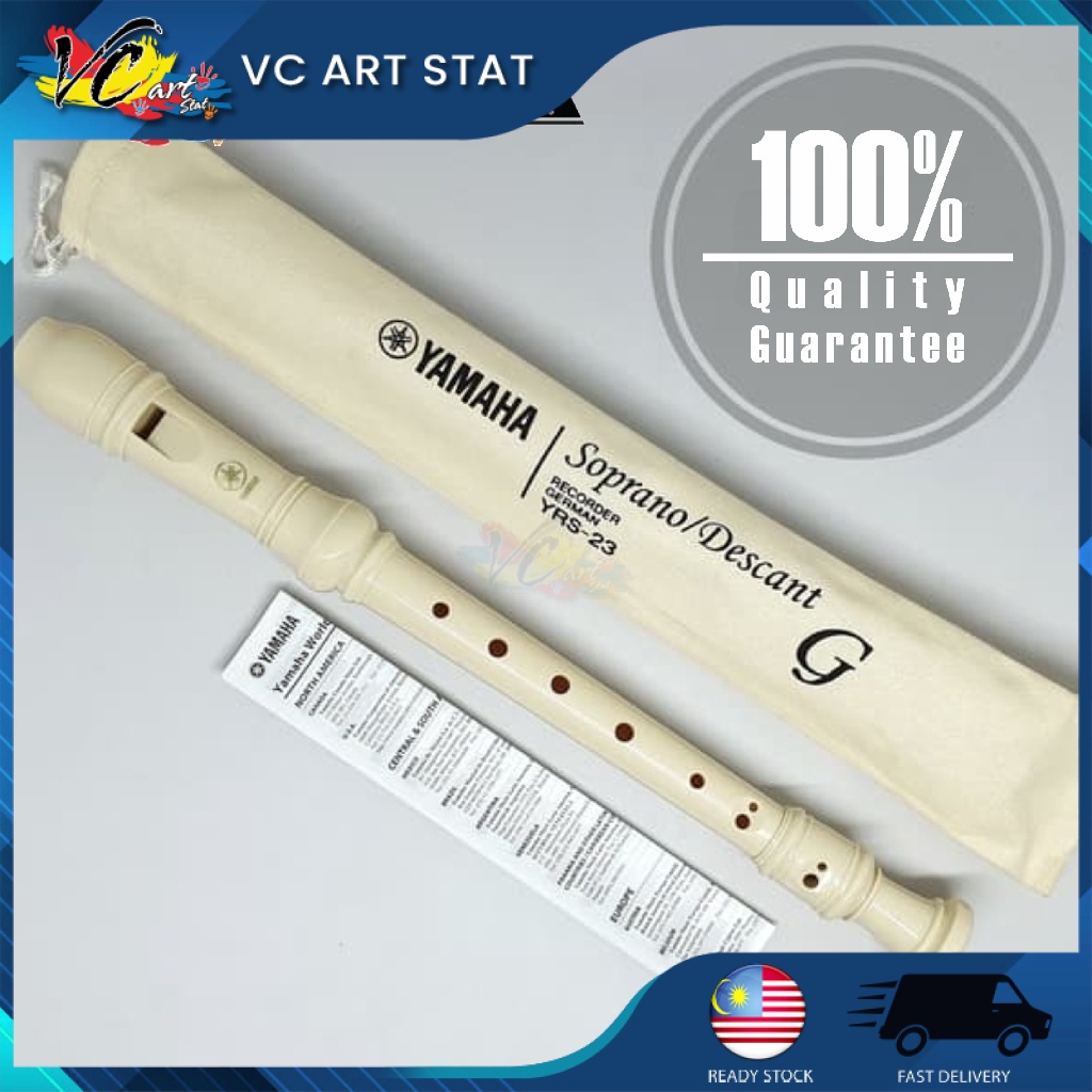 Yamaha Plastic Soprano Recorder YRS-23B Music Instrument Suling Alat Musik Tuip ABS Material Sekolah Aktiviti