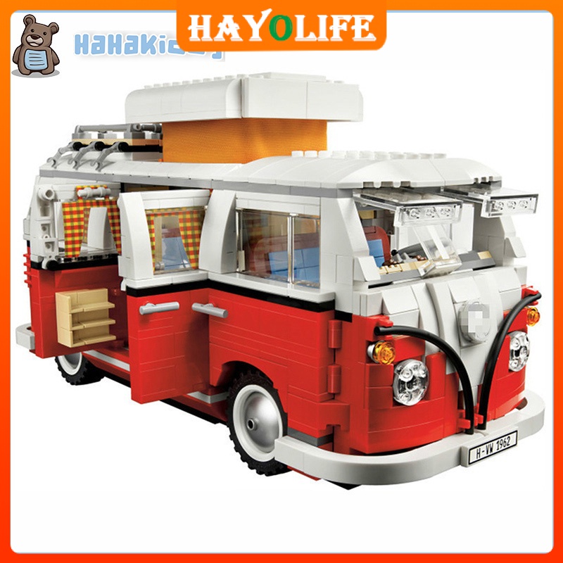 【HAYOLIFE fashion】 dihantar dalam masa 24 jam. Hahakiddy 1354PCS VW Volkswagen T1 Camper Bricks Van Car Bluding Blocks yang serasi Lego bata idea Bus 10220 DIY mainan hadiah krismas